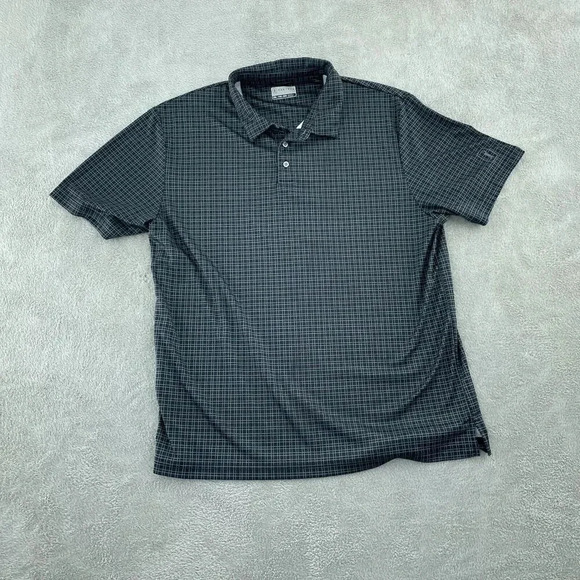PGA Tour Mens XXL Dark Grey Checkered Polo Shirt 4537 - Picture 1 of 9